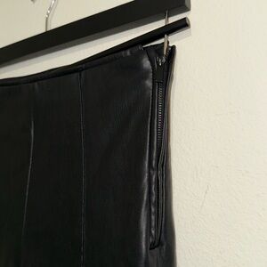 Black Leather Leggins with Side Zipper